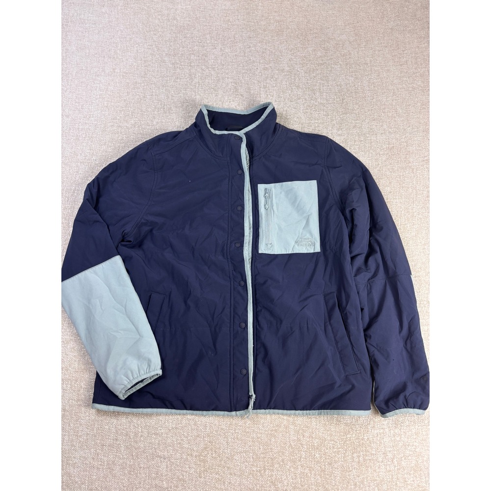 The North Face Womens Mountain Sweatshirt Snap Jacket Navy Blue XL NF0A3X9I